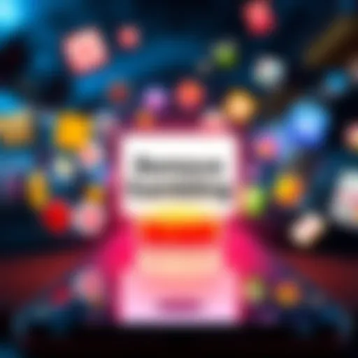 A smartphone screen showing a large, bright button labeled 'Remove Gambling' with various gambling app icons fading away around it.