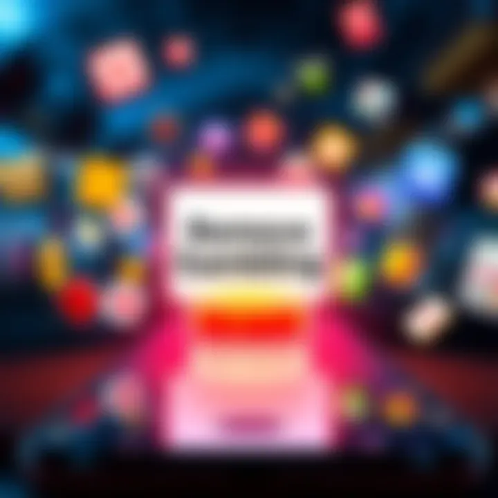 A smartphone screen showing a large, bright button labeled 'Remove Gambling' with various gambling app icons fading away around it.