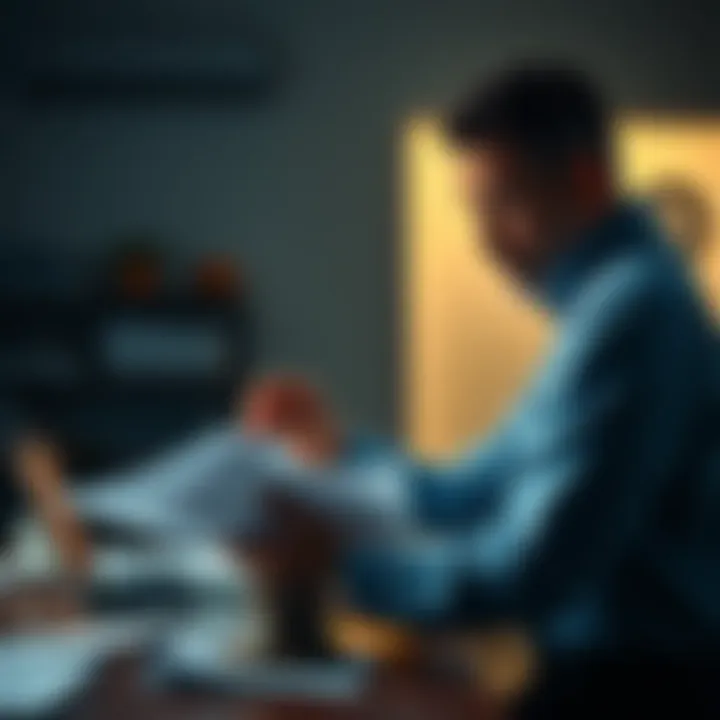 A person looking closely at papers and a laptop, questioning the legitimacy of Mr. Punter