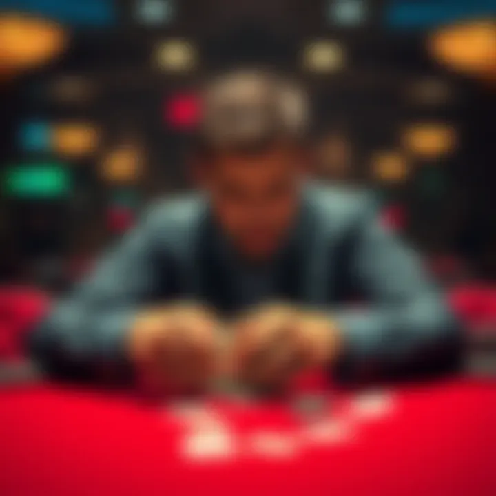 A 37-year-old man sits alone at a table with bills and a worried expression, reflecting on his gambling losses in baccarat.