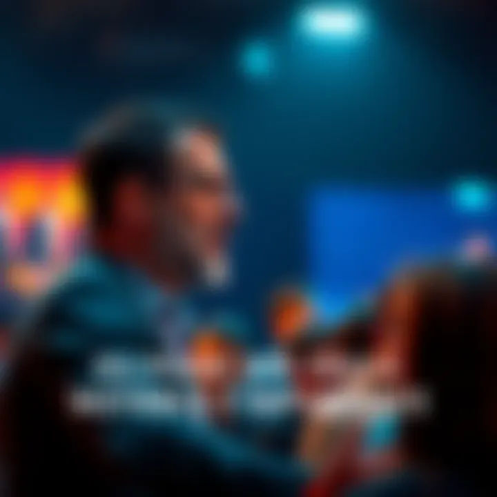 A man speaking to a group of people, sharing his experiences about achieving something significant.