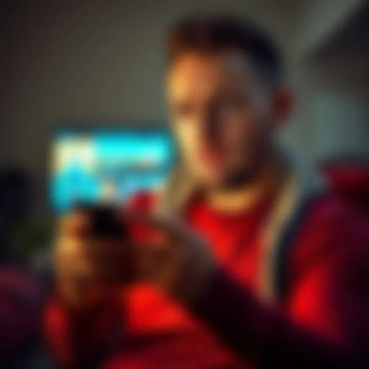 A man looking worried while holding a smartphone, revealing a hidden truth about his girlfriend's gaming addiction