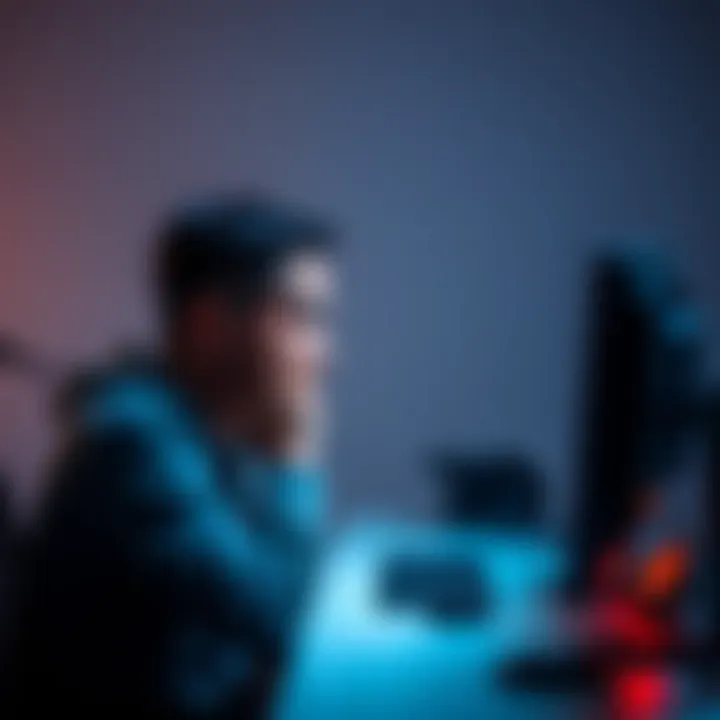 A man sitting at a desk, looking distressed while staring at a computer screen, symbolizing the struggle after losing money in online gambling.