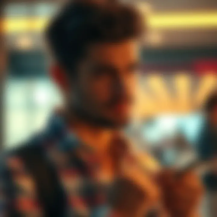 A man getting ready for an exciting date, showing signs of anticipation and focus.