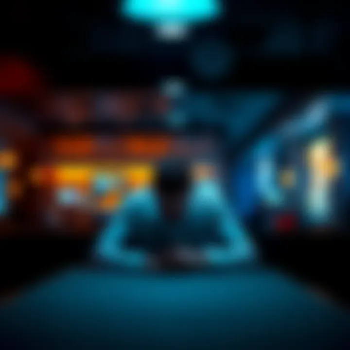 A man sitting alone at a table with his head down, symbolizing his struggle against gambling addiction and his promise to his wife