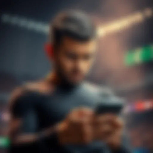 A man appears frustrated while checking his phone for betting results after a win, showing disappointment