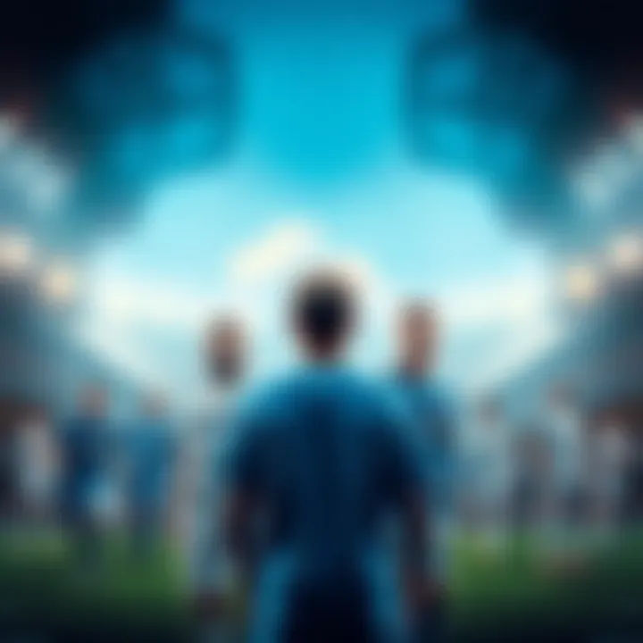 Manchester City players in blue jerseys facing Real Madrid players in white jerseys at the Etihad Stadium during a Champions League match