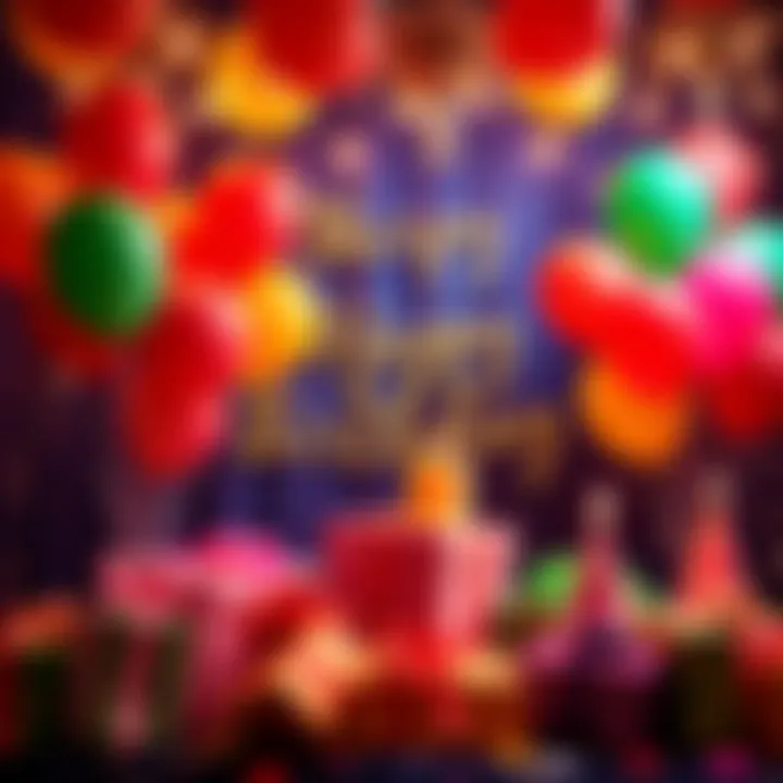 A festive celebration with balloons and gifts representing March birthday bonuses