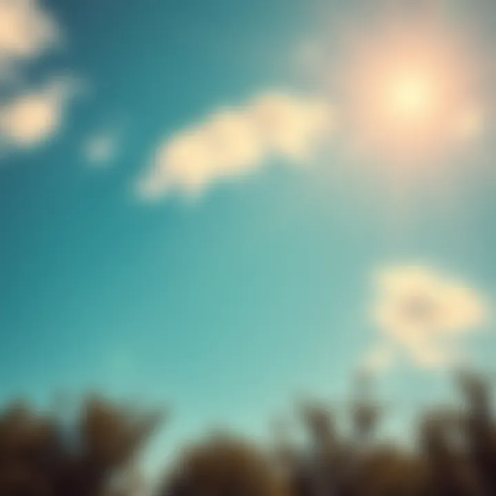 A calm scene representing positive moments in March with sunny weather and a clear sky.