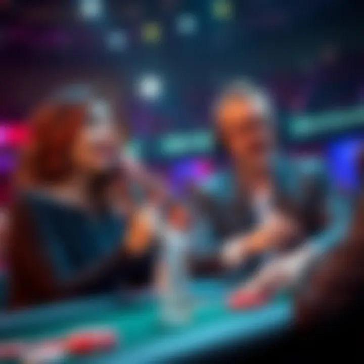 Maria Ho and Joe Stapleton commentating together at the WSOP event, engaging with the audience