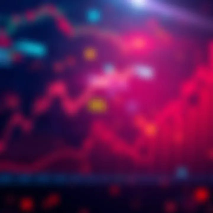 Graph showing the fall of SMH .5 with financial market symbols in the background