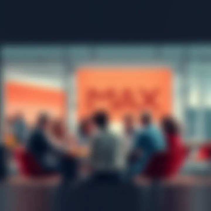 A diverse group of people discussing access to information and simplicity in a casual setting