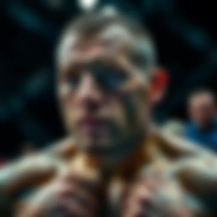 McKinney looking concerned after a fight McKinney with a worried expression in the octagon, showing disappointment after recent fights