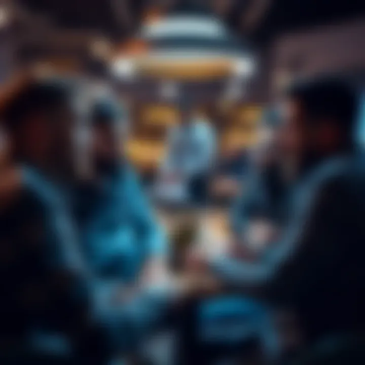 Group of men discussing style and wellness in a modern setting