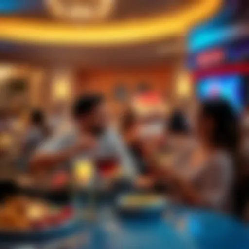 MGM All-Inclusive Package Couple enjoying a meal and entertainment at MGM Resorts, showcasing the all-inclusive experience for two nights.