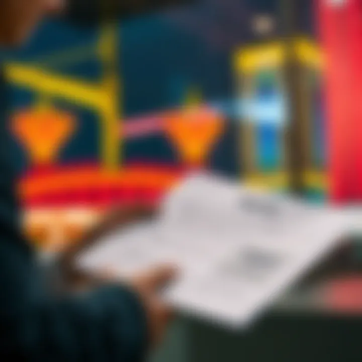 A businessperson reviewing a proposal document with MGM branding, focusing on contract details and future opportunities.