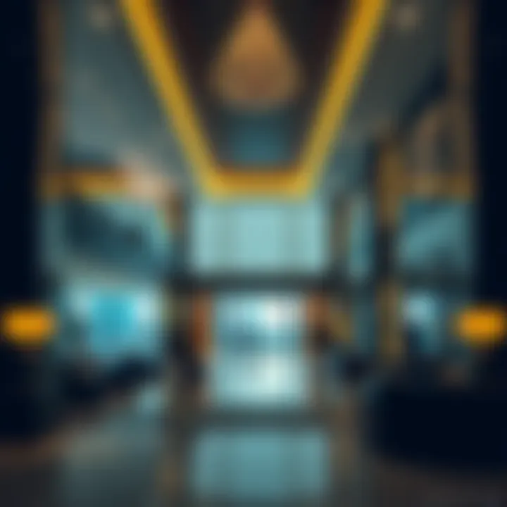 Elegant lobby of MGM Skylofts showing guests checking in with attentive staff