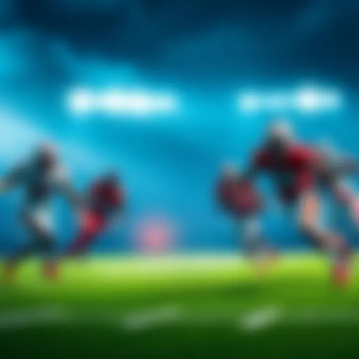 Miami and Ole Miss players competing in a college football game