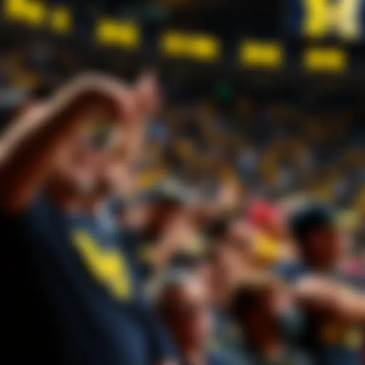Fans reacting to the Michigan vs Western Michigan game after a second was added to the clock, showing frustration and excitement in the crowd.