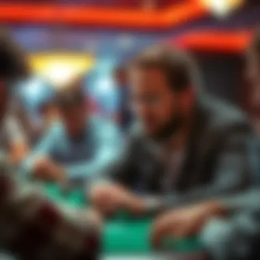 Mike McDermott observing players for tells in a poker game