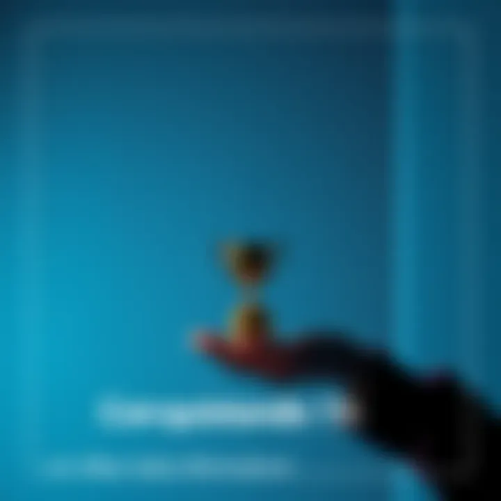 A person holding a small trophy symbolizing a recent achievement in a minimalist setting.