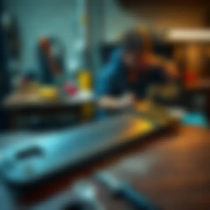 A hacksaw laying on a workbench with a concerned person looking for it