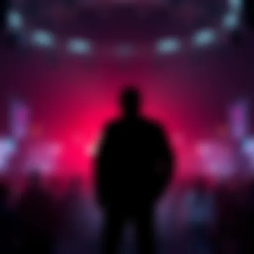 A shadowy silhouette of a person in front of a crowd, representing the absence of an important public figure.