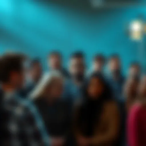 A diverse group of people sharing their opinions on a topic, expressing varied reactions from acceptance to criticism.