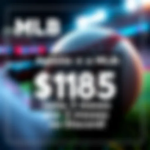 A promotional graphic showcasing a baseball theme with the text about a $165 offer for MLB on Discord