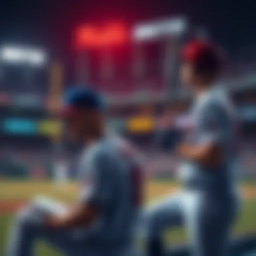 Baseball players preparing for a game with betting slips and home run predictions