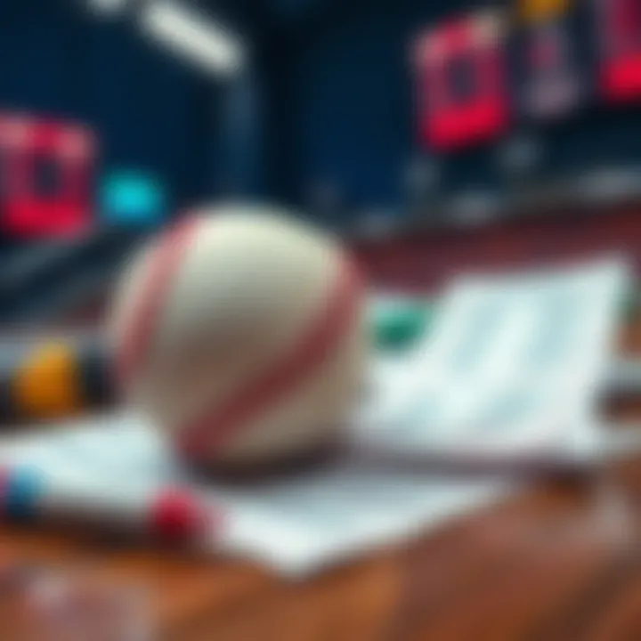 MLB Betting Highlights A close-up of a baseball and betting slips on a table, representing MLB betting insights.