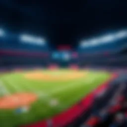 Baseball field with odds and betting options displayed for MLB games on October 6, 2026