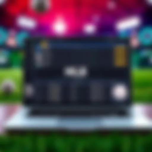 A laptop showing MLB betting odds with baseball graphics in the background.