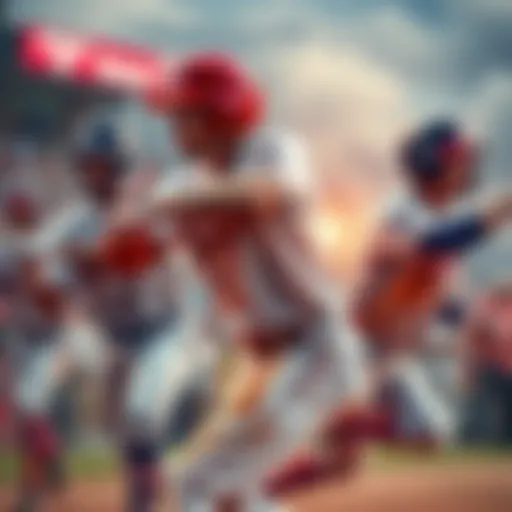 Baseball players in action with betting odds displayed