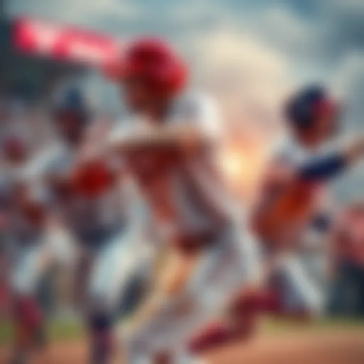 Baseball players in action with betting odds displayed
