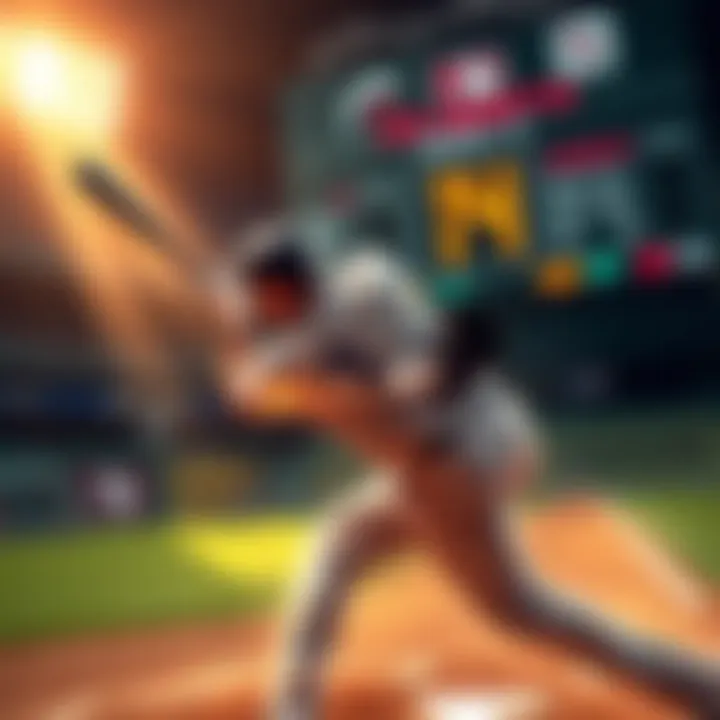 MLB Betting Tips for Home Runs A baseball player swinging a bat in a dramatic home run scene, with a scoreboard in the background showing the date August 14.