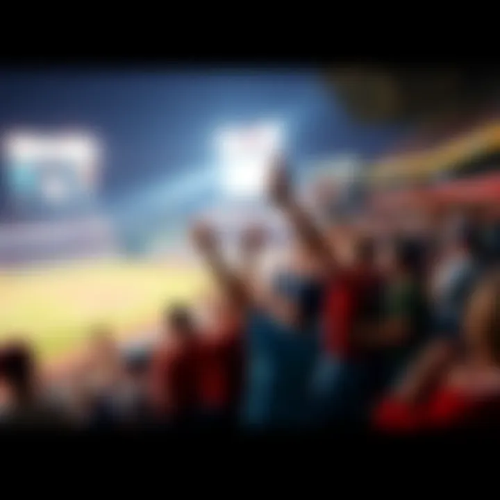 Baseball fans cheering in the stands during a Major League Baseball game, showing excitement and joy