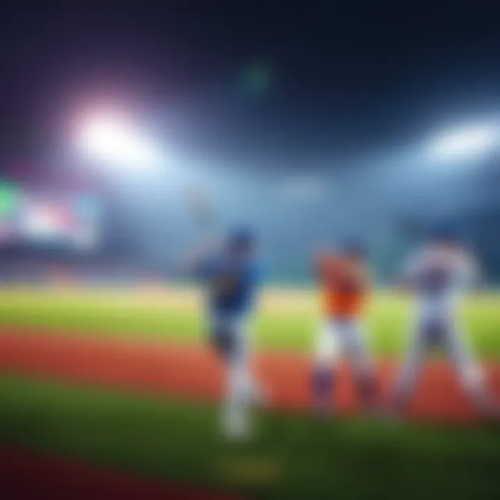 Baseball players on the field during an MLB game