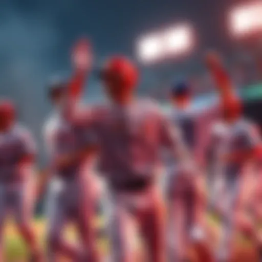 Players celebrating after a baseball game on June 19, 2025, showing emotions of victory and defeat.