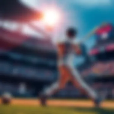 A baseball player swings a bat to hit a home run in a stadium filled with fans.