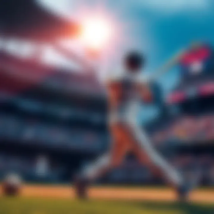 A baseball player swings a bat to hit a home run in a stadium filled with fans.