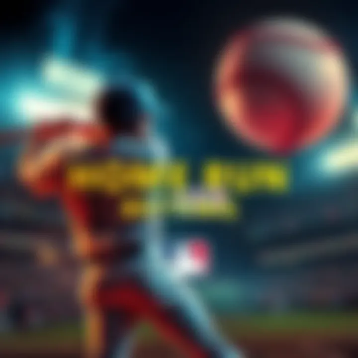 A baseball player swinging a bat with a glowing baseball in the background, symbolizing home runs and betting opportunities in MLB games.