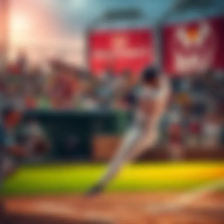 A baseball player hitting a home run during a game, with fans cheering in the background