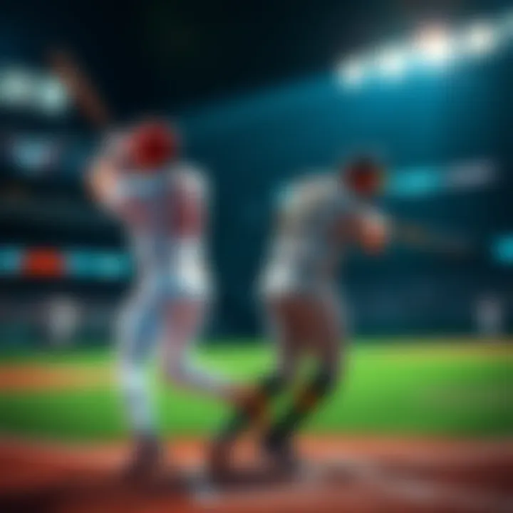 MLB Home Run Betting Picks Baseball players hitting home runs in a game with betting odds in the foreground