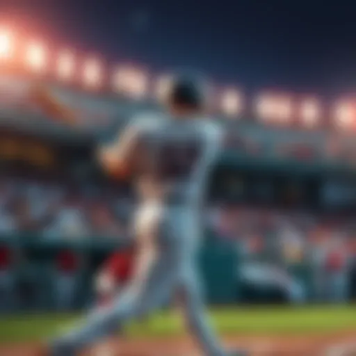 A baseball player swinging a bat during a game, with a crowd in the background, focusing on home runs for betting predictions.