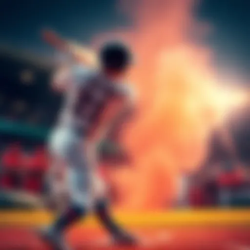 A baseball player swinging a bat and hitting a home run in a stadium filled with cheering fans.