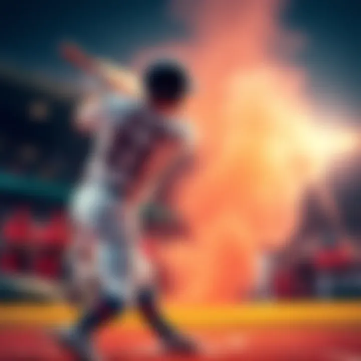 A baseball player swinging a bat and hitting a home run in a stadium filled with cheering fans.