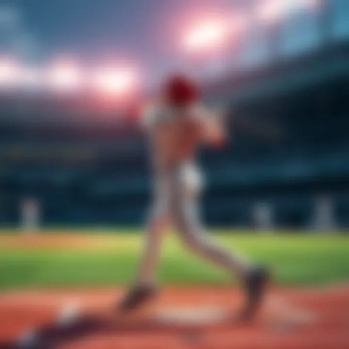 Baseball player hitting a home run during a game
