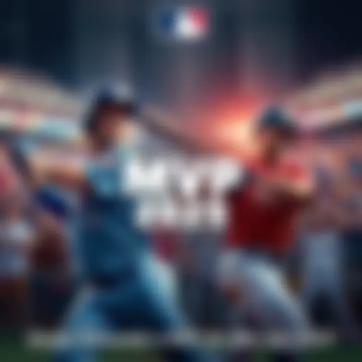 Players competing for the MVP title in Major League Baseball, with fans cheering in the background.