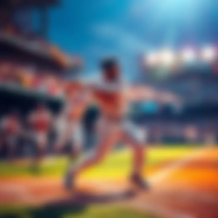 A vibrant scene of MLB players hitting home runs during a game, with fans cheering in the background.